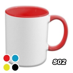S02 - Hrneček bílý a barevný uvnitř s potiskem 330 ml